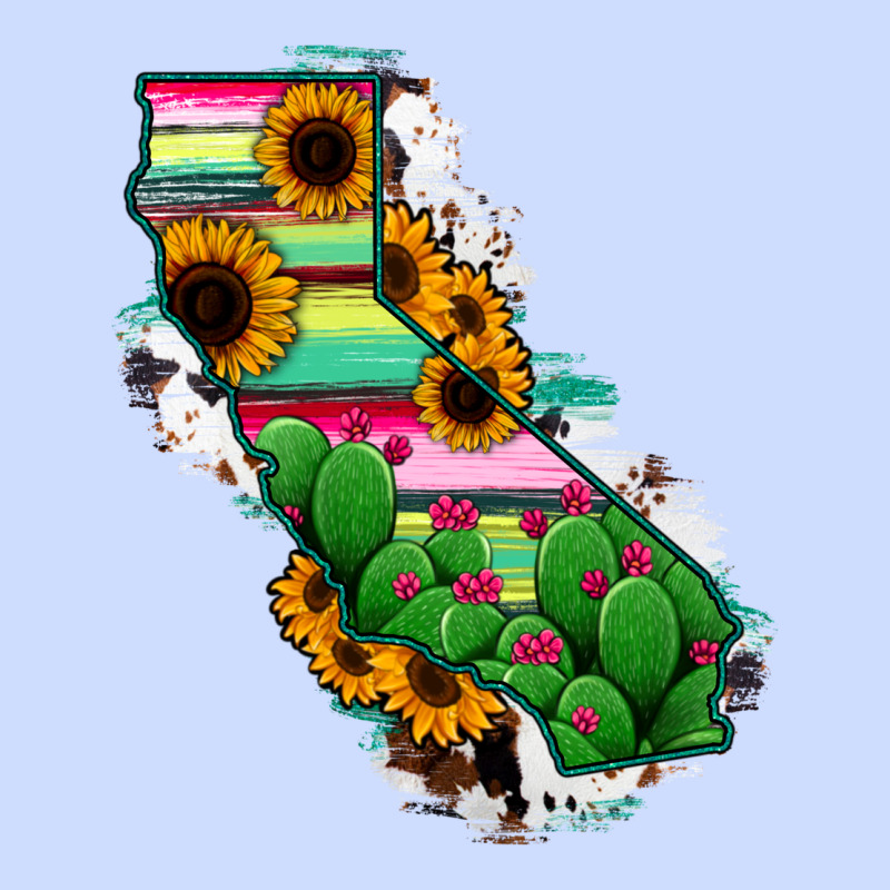 California Map Sunflower Cactus Serape Urban Heavy Tee by RanaPortraitStore | Teevron