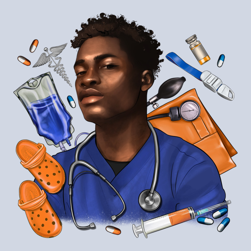 Afro Man Nurse Premium Sweatshirt by texasbilliewilder | Teevron