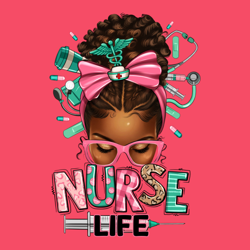 Afro Messy Bun Nurse Life Premium Sweatshirt by texasbilliewilder | Teevron