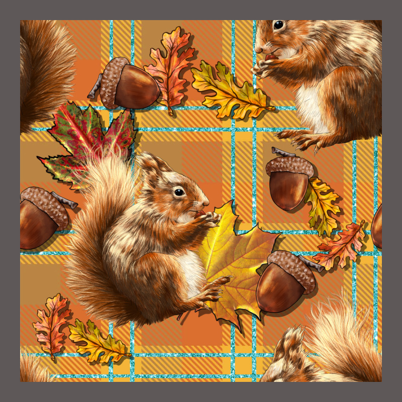 Fall Squirrel And Plaid Seamless Premium Hoodie by BundleAndBundleShop | Teevron