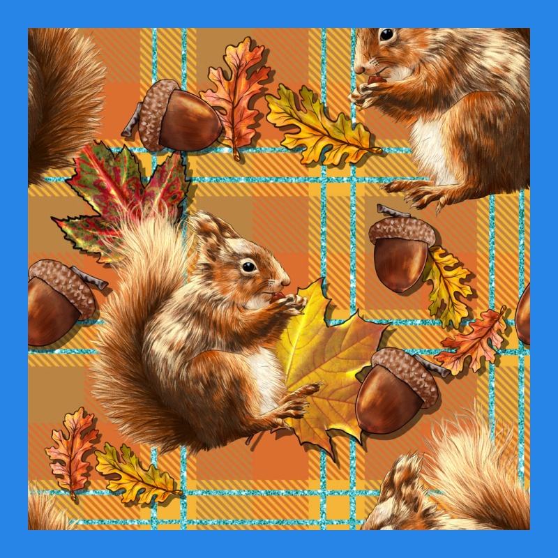 Fall Squirrel And Plaid Seamless Premium Hoodie by BundleAndBundleShop | Teevron