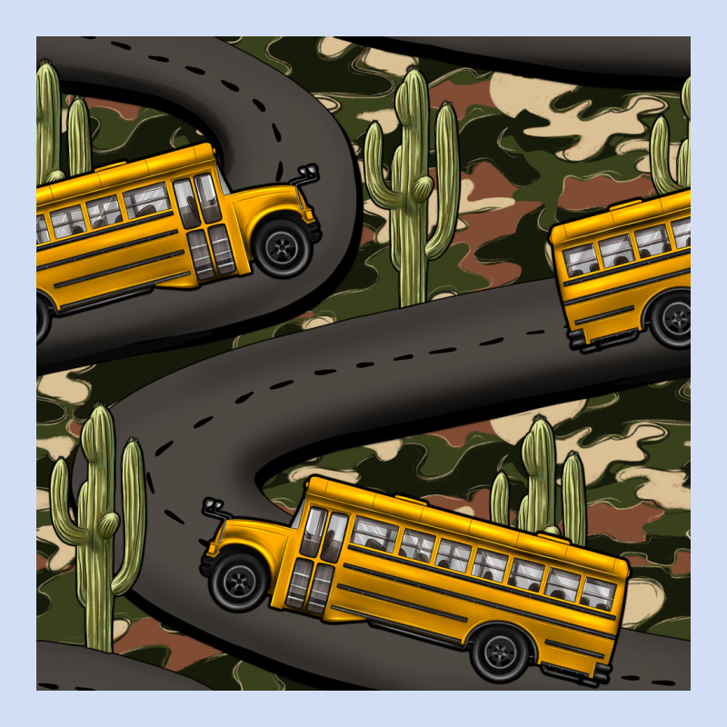 Cactus Camouflage School Bus Seamless Pattern Urban Hoodie by BundleAndBundleShop | Teevron