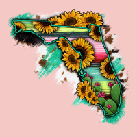 Florida Map Sunflower Cactus Serape Urban Heavy Tee | Teevron