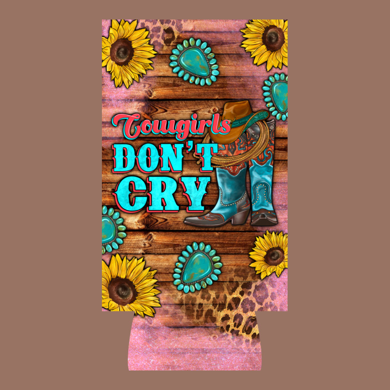 Cowgirls Don't Crty Boots Hat Sunflowers 12 Oz Can Cooler  (slim) Premium Hoodie by Artiststas | Teevron