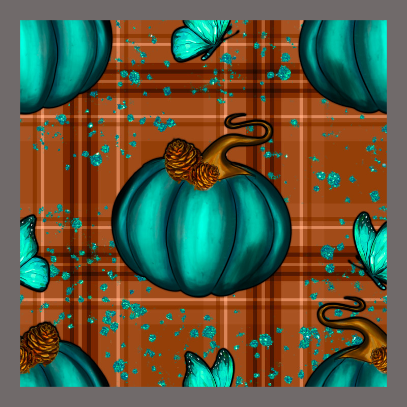 Turquoise Pumpkin Plaid Seamless Pattern Urban Hoodie by BundleAndBundleShop | Teevron