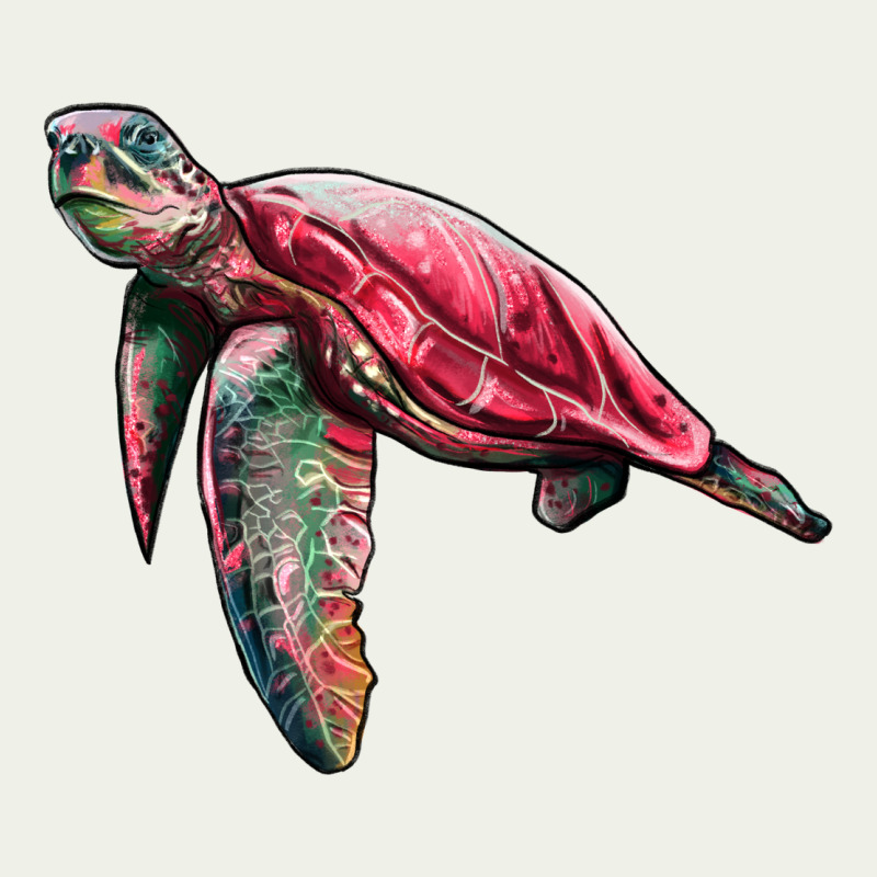 Sea Turtle Pink Glitter Urban Heavy Tee by Artiststas | Teevron