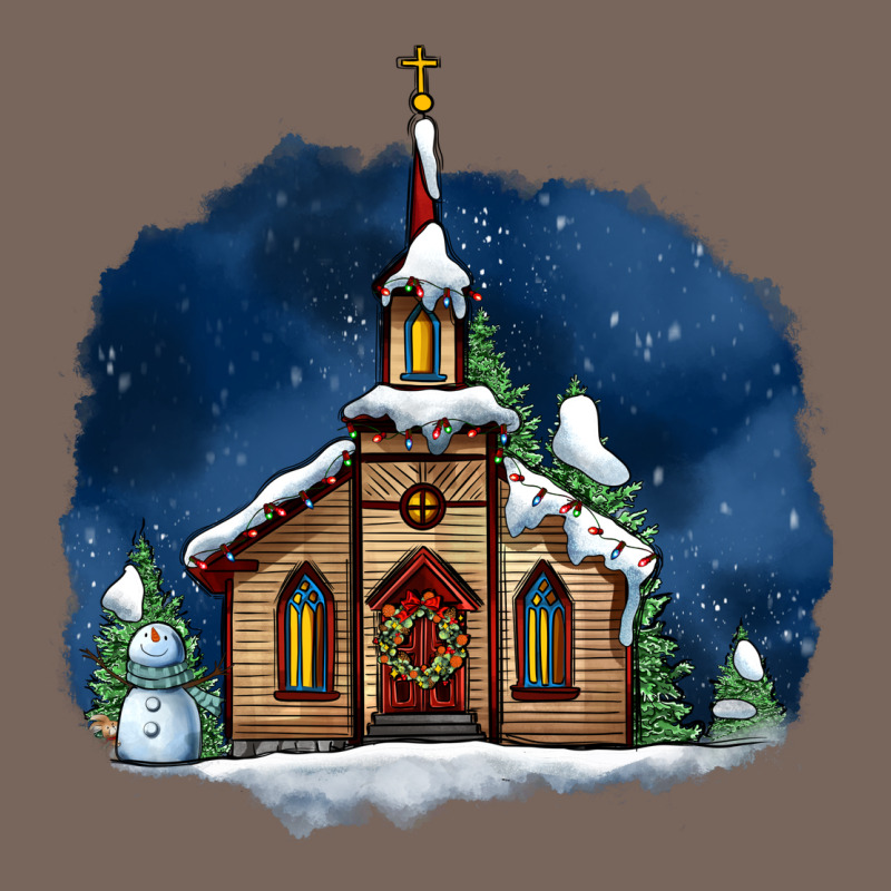 Christmas Church And Snow Premium Hoodie by AdoDesignShop | Teevron