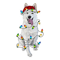 christmas white shepherd with christmas lights | Teevron