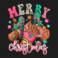 Pink Merry Christmas Black Girl Sneakers Heavyweight Hoodie | Teevron