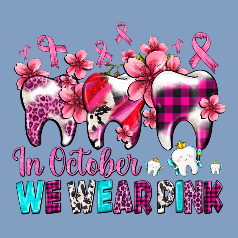 In October We Wear Pink Cancer Ribbon With Teeth Urban Hoodie by AdoDesignShop | Teevron