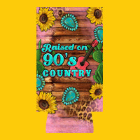 Raised 90's Country Guitar Cactus Sunflower's 12 Oz Can Cooler  (slim) Premium Hoodie | Teevron