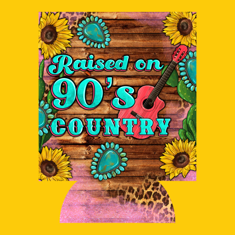 Raised 90's Country Guitar Cactus Sunflower's 12 Oz Can Cooler (regula Premium Hoodie by Artiststas | Teevron