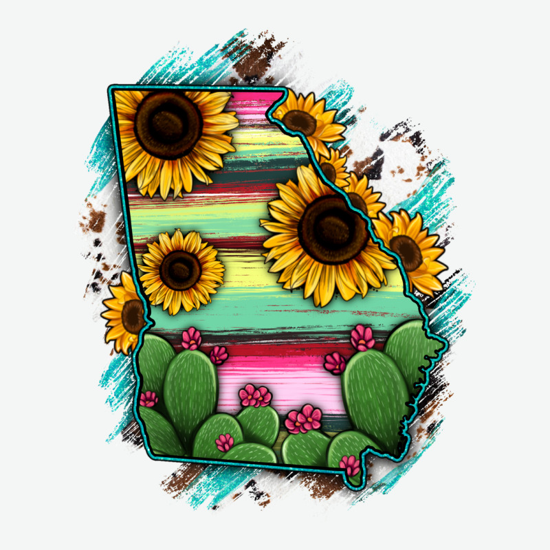 Georgia Map Sunflower Cactus Serape Urban Heavy Tee by RanaPortraitStore | Teevron
