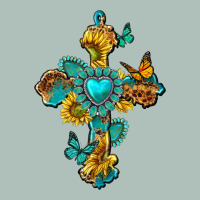 Western Cross With Gemstone And Sunflowers Heavyweight Hoodie | Teevron