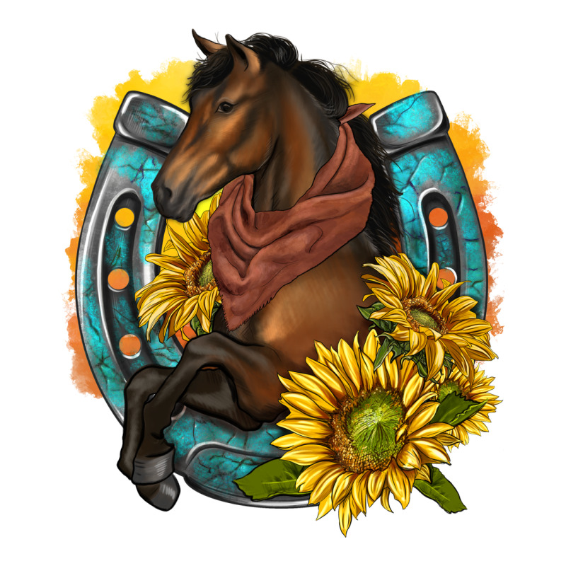 Western Horse With Horseshoe Heavyweight Hoodie by texasbilliewilder | Teevron