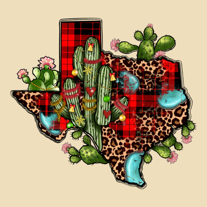 Cactus Christmas Texas Map Premium Hoodie by JahusDesignShop | Teevron