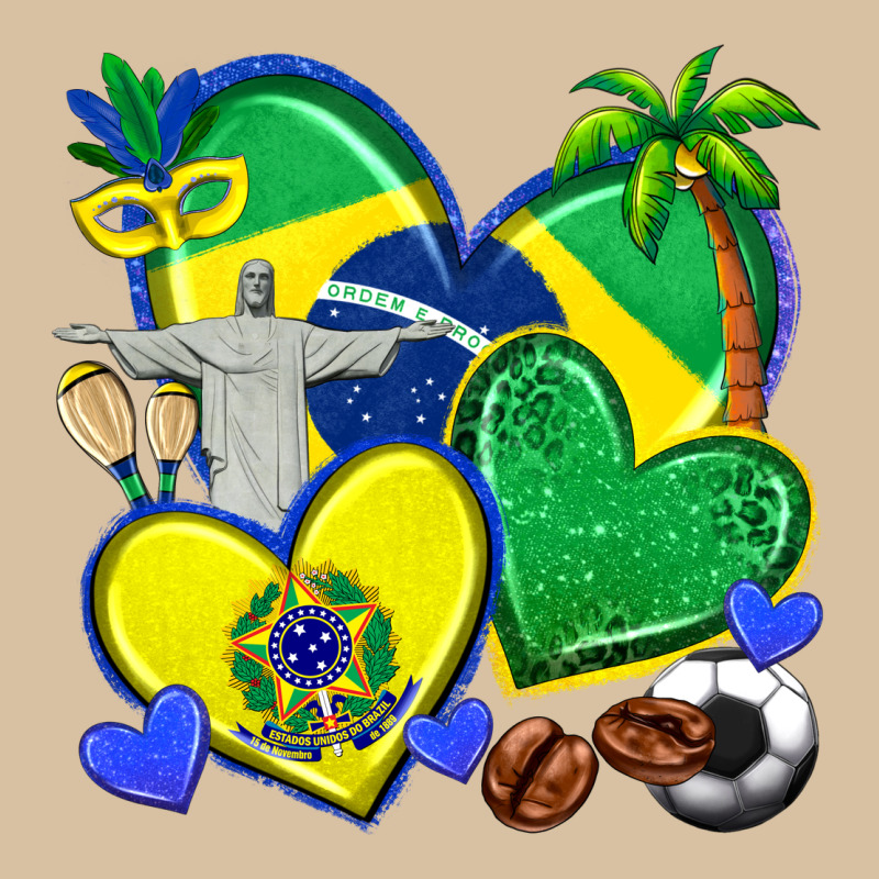 Brazil Hearts Heavyweight Hoodie by texasbilliewilder | Teevron