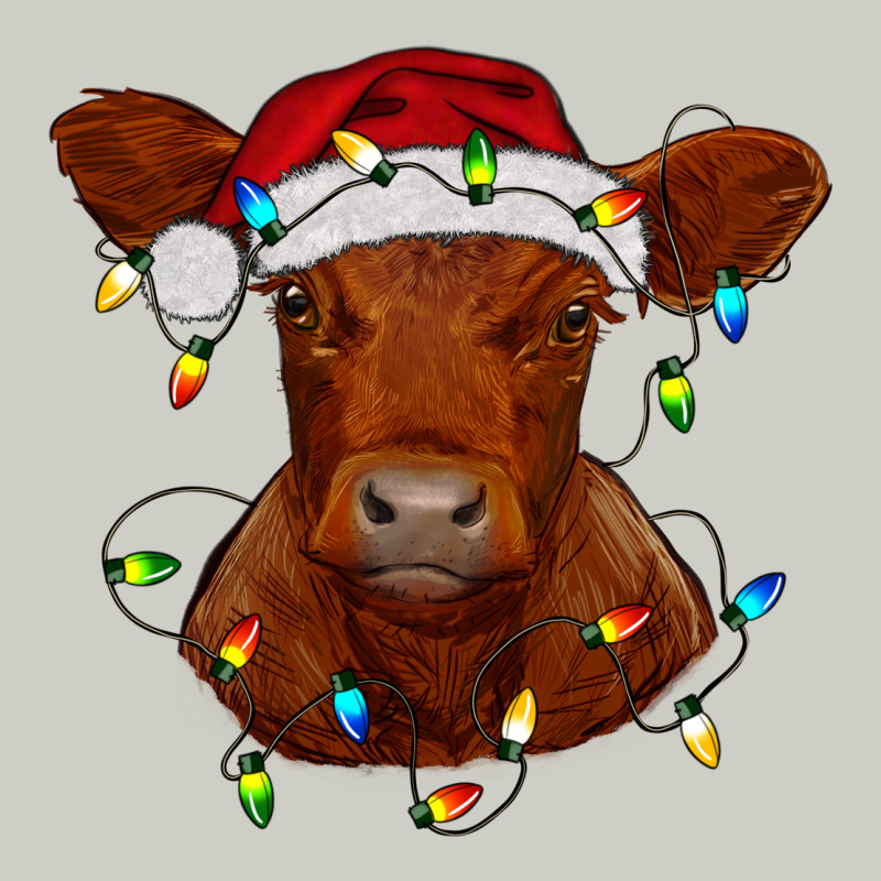 Christmas Baby Red Angus Calf With Lights Heavyweight Hoodie by RanaPortraitStore | Teevron