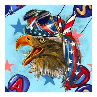mullet eagle with balloon seamless pattern | Teevron
