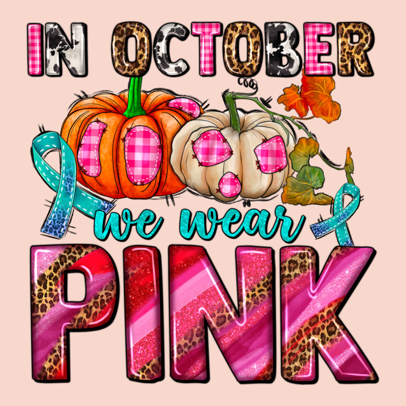 In October We Wear Pink With Pumpkins Urban Hoodie by AdoDesignShop | Teevron