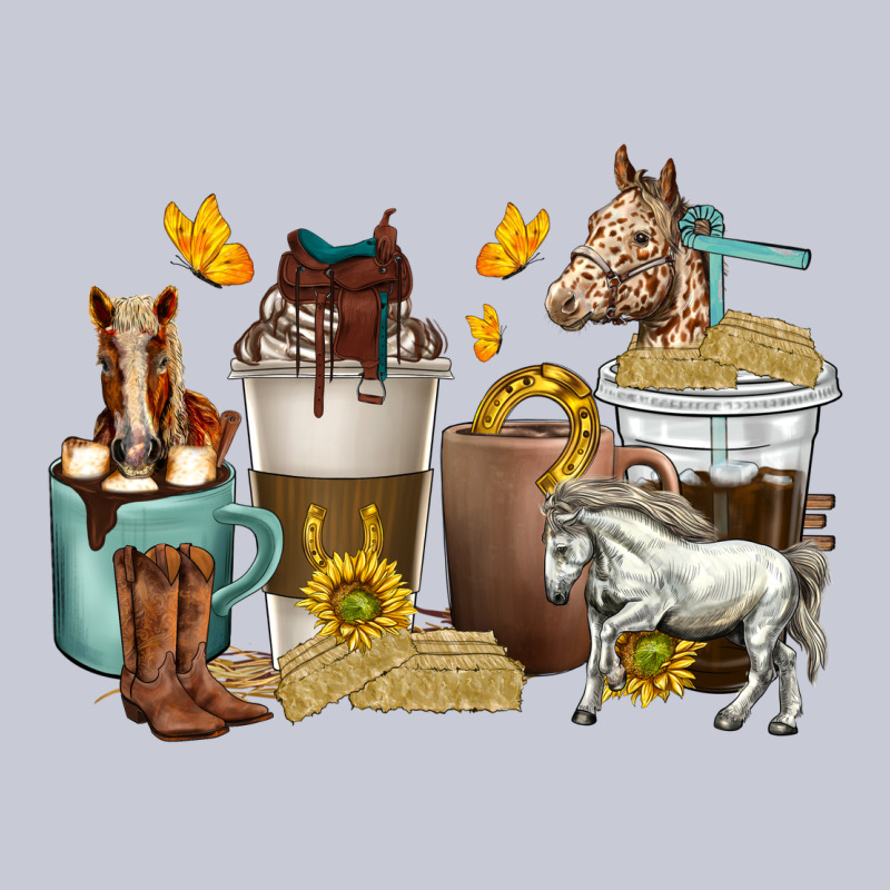 Coffee Cups Horses Heavyweight Hoodie by texasbilliewilder | Teevron