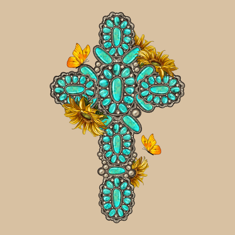 Gemstone Cross With Sunflowers And Butterflies Heavyweight Hoodie by texasbilliewilder | Teevron