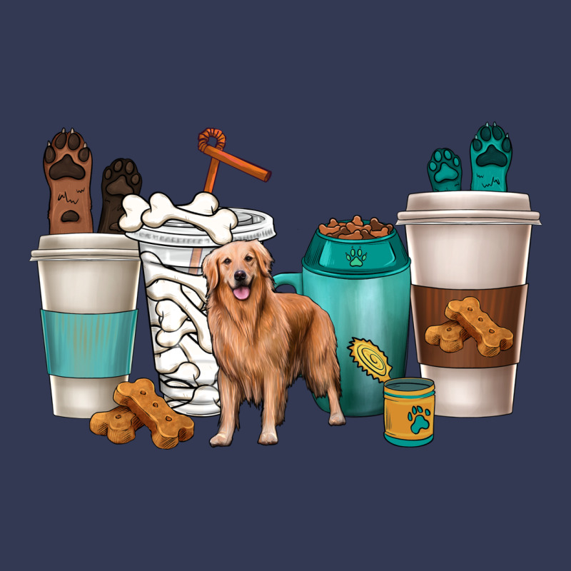 Golden Retriever Dog Coffee Cups Heavyweight Hoodie by texasbilliewilder | Teevron