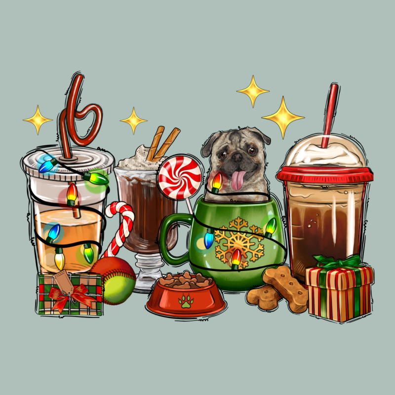 Christmas Coffee Cups With Pug Heavyweight Hoodie by RanaPortraitStore | Teevron