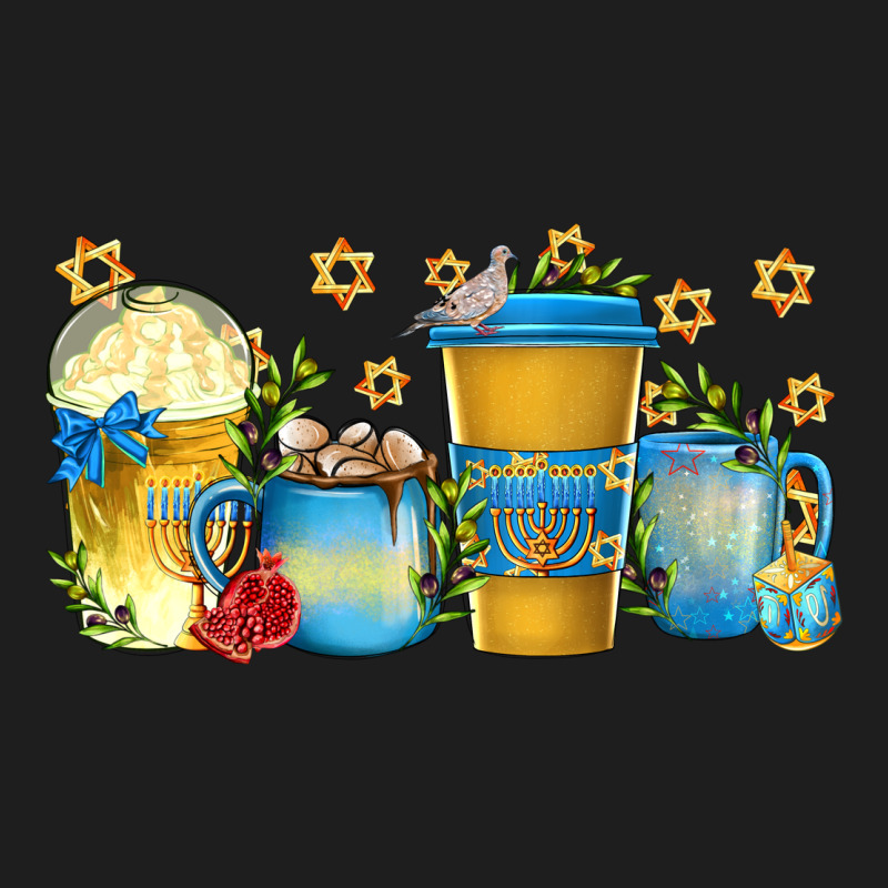 Hanukkah Coffee Cups Heavyweight Hoodie by texasbilliewilder | Teevron