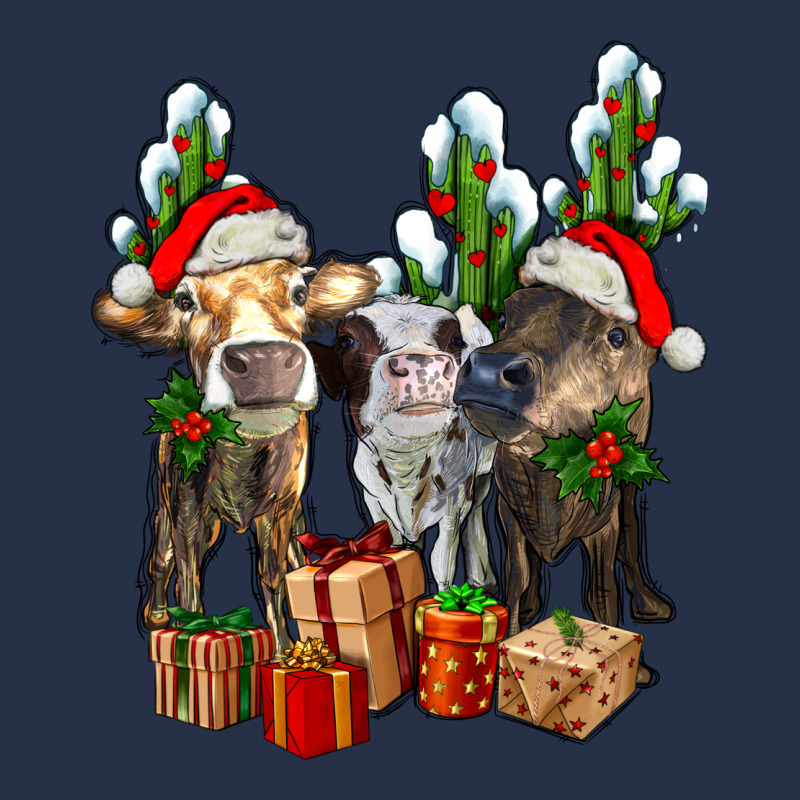 Western Christmas Cows And Cactuses Premium Hoodie by AdoDesignShop | Teevron