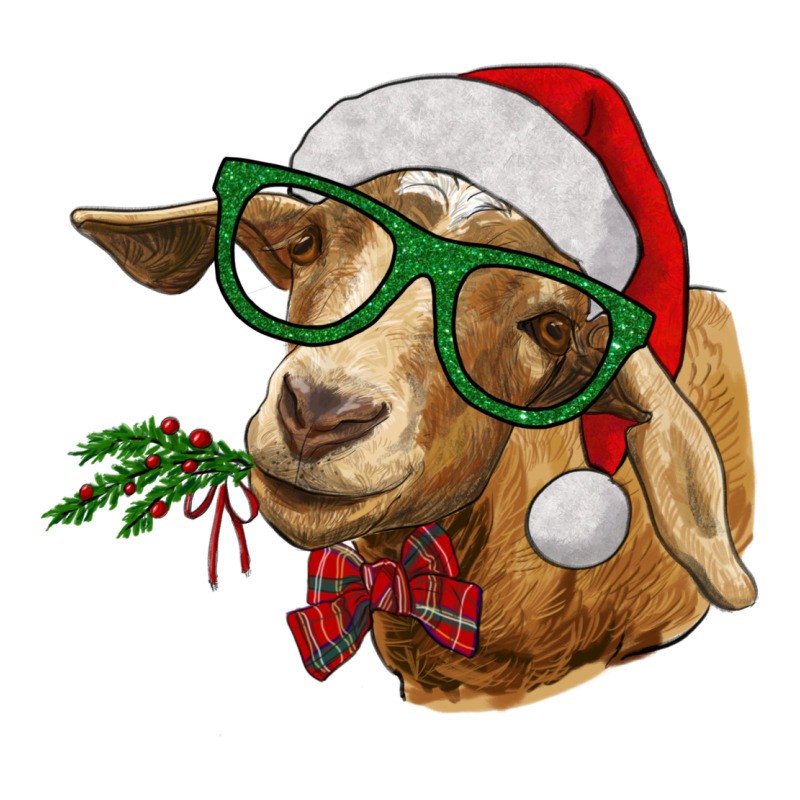 Christmas Glasses Goat Heavyweight Hoodie by RanaPortraitStore | Teevron