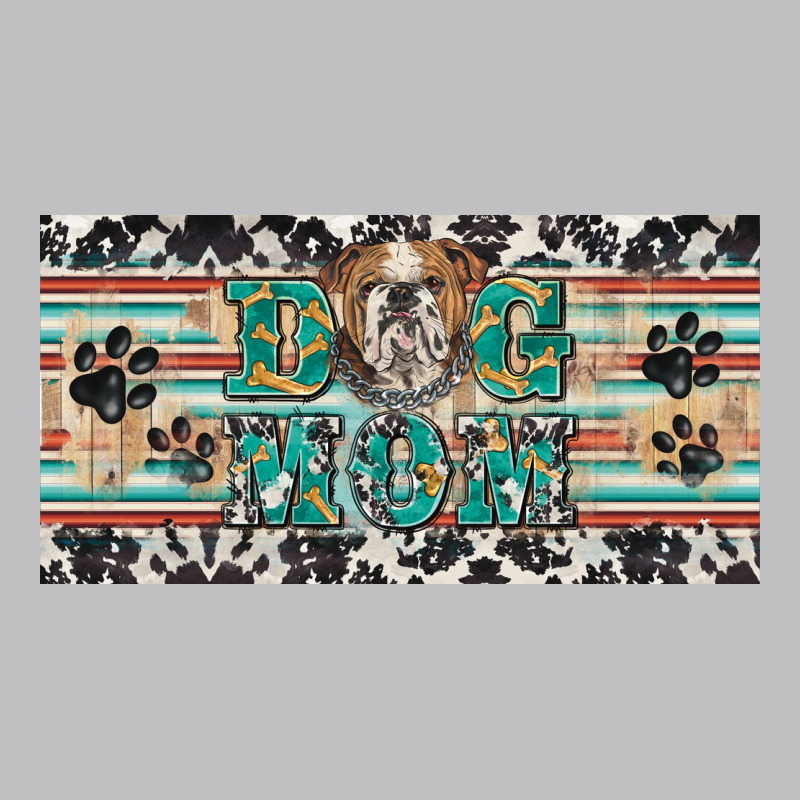 Dog Mom English Bulldog License Plate Template Long Sleeve Tee by BarkalooDesign | Teevron