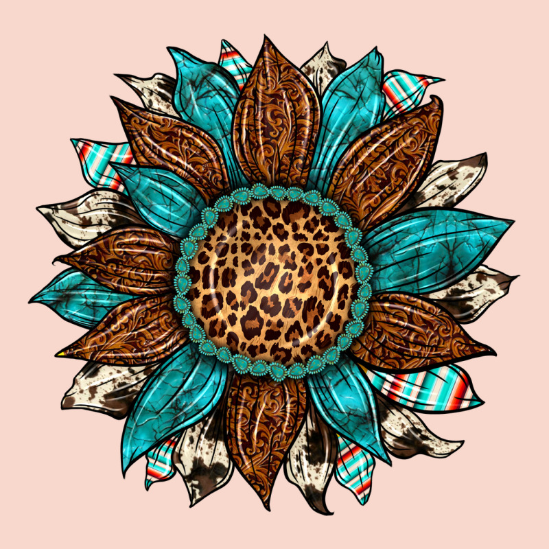 Gemstone Cowhide Leopard Turquoise Sunflower Urban Hoodie by Artiststas | Teevron