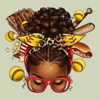 Softball Afro Messy Bun Heavyweight Hoodie | Teevron
