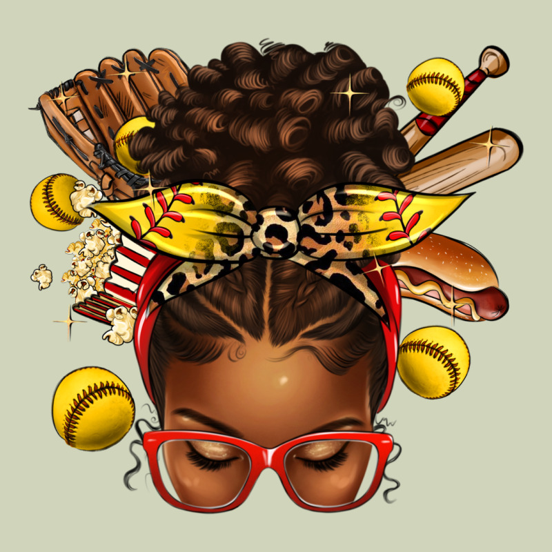 Softball Afro Messy Bun Heavyweight Hoodie by texasbilliewilder | Teevron
