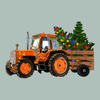 Christmas Orange Farm Tractor Heavyweight Hoodie | Teevron