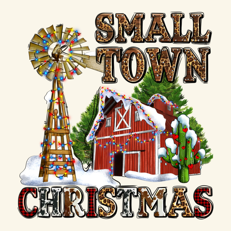 Small Town Christmas With Barn And Cactus Premium Hoodie by AdoDesignShop | Teevron