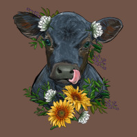Baby Cow Black Angus Calf With Flowers Premium Sweatshirt | Teevron