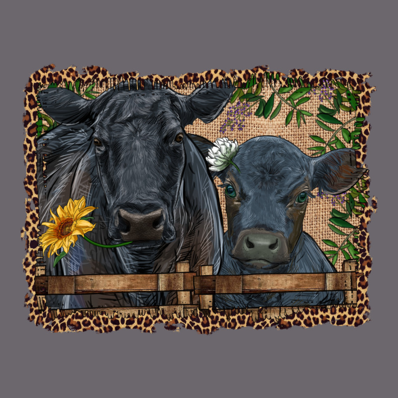 Western Black Angus Cattle And Calf With Leopard Premium Sweatshirt by RanaPortraitStore | Teevron