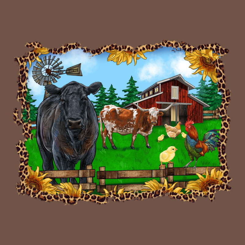 Western Barnyard Black Angus Cattle Longhorn Rooster And Chicks Premium Sweatshirt by RanaPortraitStore | Teevron