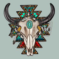 Western Aztec Bull Skull With Gemstone Heavyweight Hoodie | Teevron