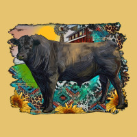 Black Angus Bull With Aztec And Farm Background Premium Sweatshirt | Teevron