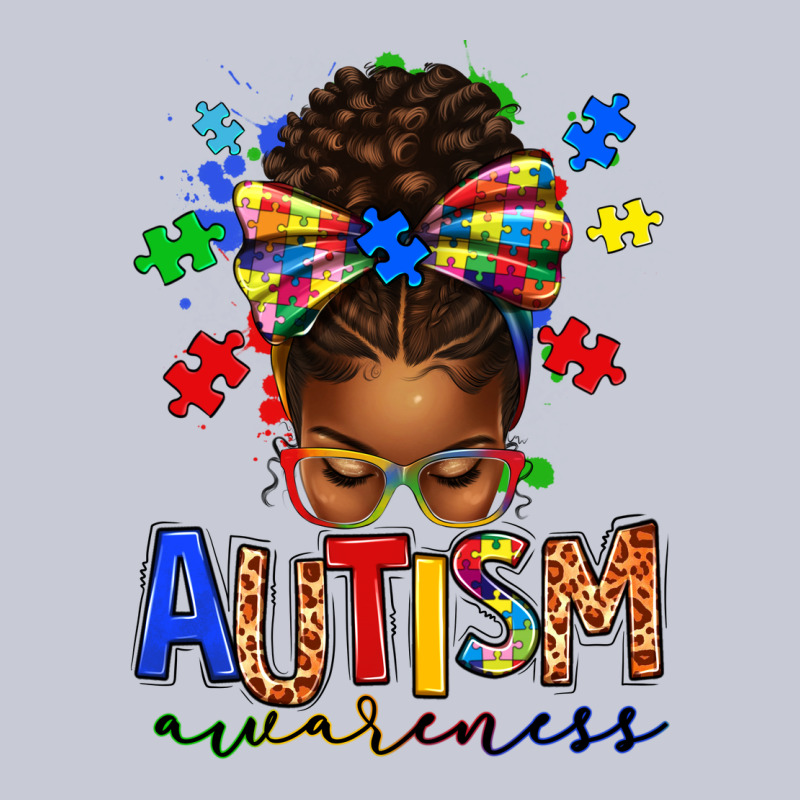 Autism Awareness Afro Messy Bun Heavyweight Hoodie by texasbilliewilder | Teevron
