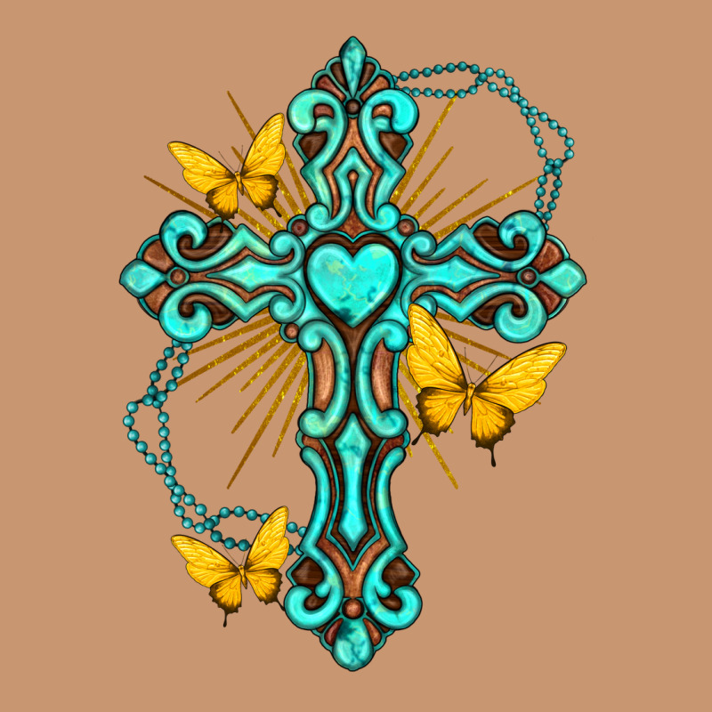 Cross With Heart Shaped Gemstone And Butterfly Heavyweight Hoodie by texasbilliewilder | Teevron