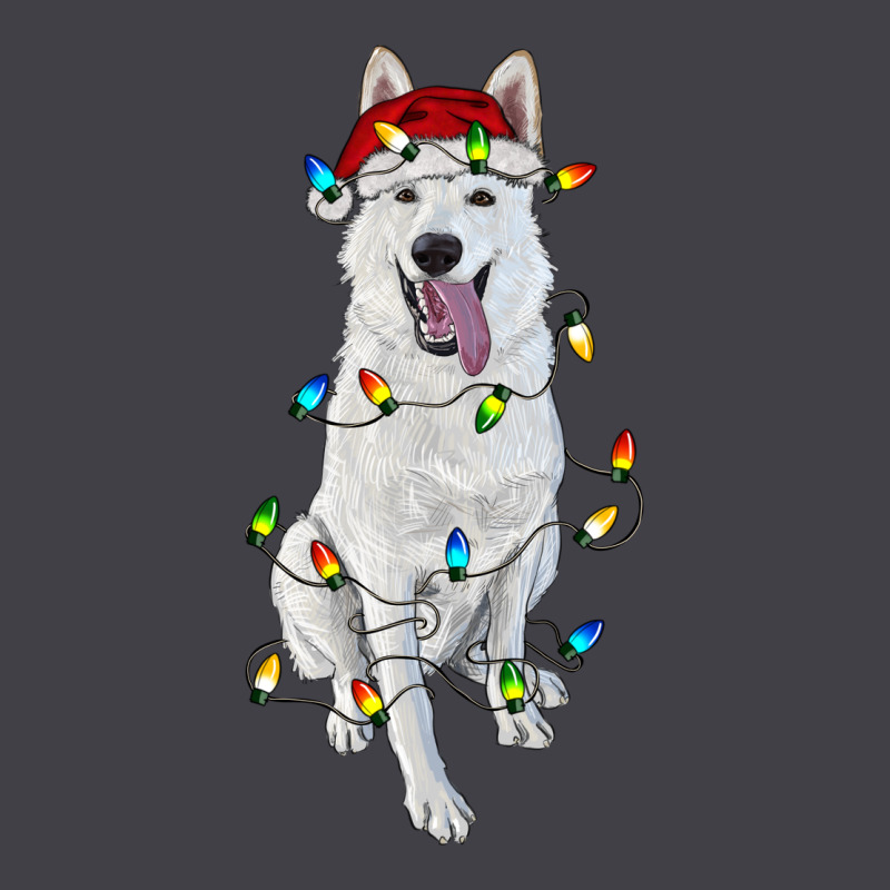 Christmas White Shepherd With Christmas Lights Heavyweight Hoodie by RanaPortraitStore | Teevron