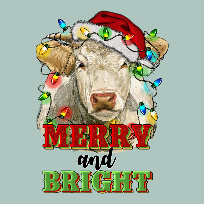 Merry And Bright Charolais Cattle Cow With Christm Premium Sweatshirt by RanaPortraitStore | Teevron