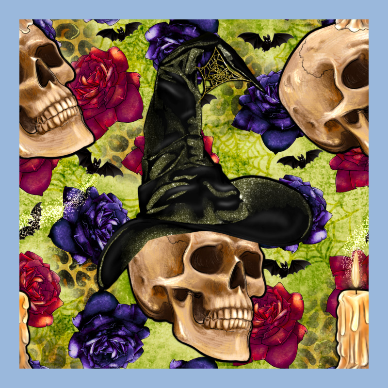Halloween Witch Skull Seamless Pattern Premium Hoodie by BundleAndBundleShop | Teevron