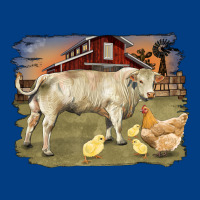 Charolaris Bull And Chicken In Barnyard Premium Sweatshirt | Teevron