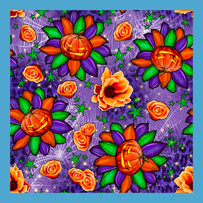 Pumpkin Flower Halloween Seamless Pattern Premium Hoodie by BundleAndBundleShop | Teevron