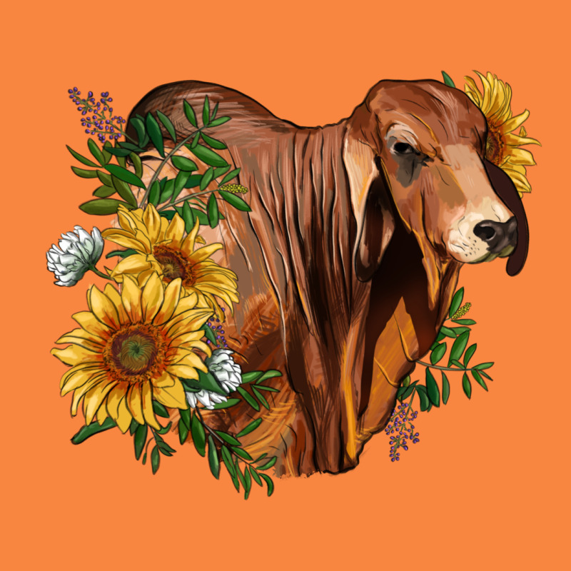 Brahman Bull With Sunflowers Premium Sweatshirt by RanaPortraitStore | Teevron